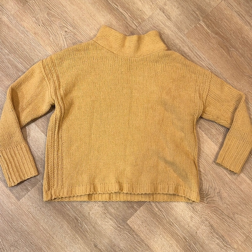 Mustard Philosophy Republic Clothing Cowl Long Sleeve Knit Sweater- Large